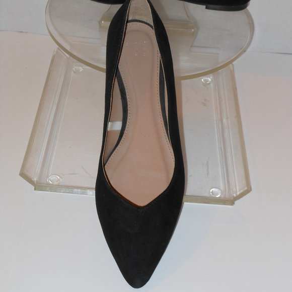 a.n.d A NEW DAY BLACK POINTED TOE FLATS SIZE 11 MEDIUM - Picture 1 of 5